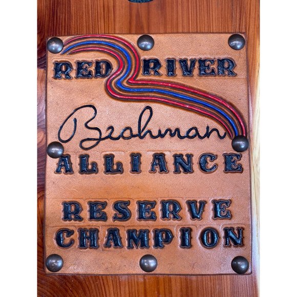 Leather Wooden Boot Jack Red River Brahman Alliance Western Cowboy Handmade - Picture 7 of 7